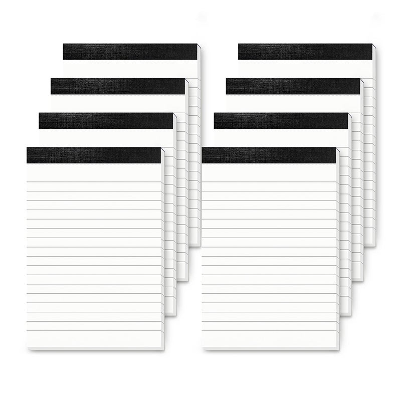 Aidunmis Notepad 4x6 Notepads 8 Pack Lined Note Pads 4x6 Paper Pads Memo Pads 4x6 Scratch Pads 4x6 Server Note Pads Ruled Pages Pocket Notebook Small Writing Pads for Daily Planning School Office 30 Sheets/Pad - Image 1